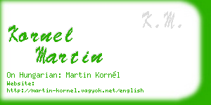 kornel martin business card